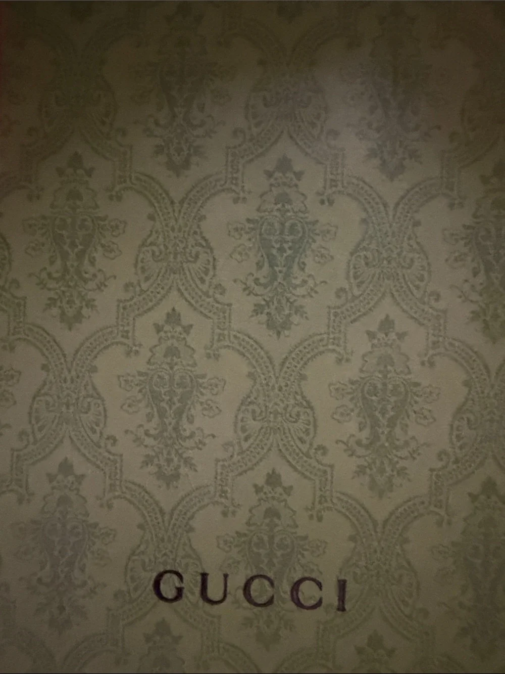 Gucci Beige and Gold Embossed Damask Wall Panel
